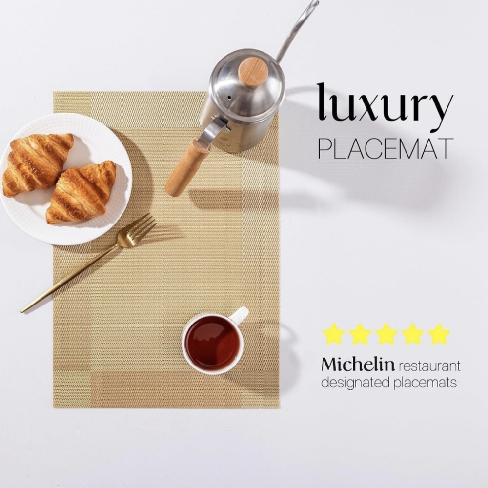 LEXMORE Placemats Set of 4 Vinyl/Plastic Woven Place Mats
